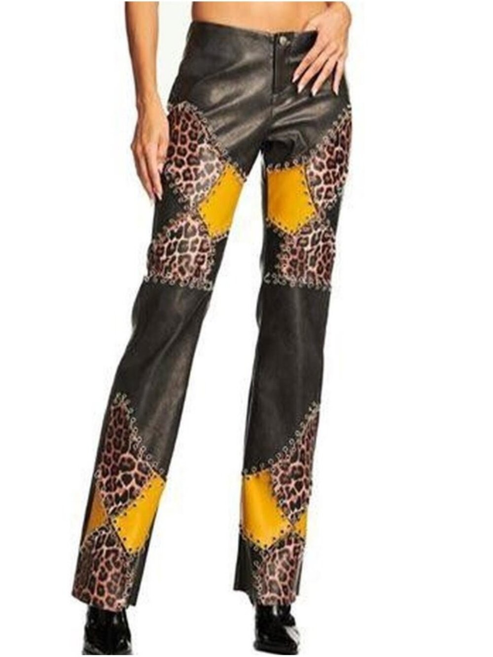 I.AM.GIA Faux Leather Patchwork Amira Pants